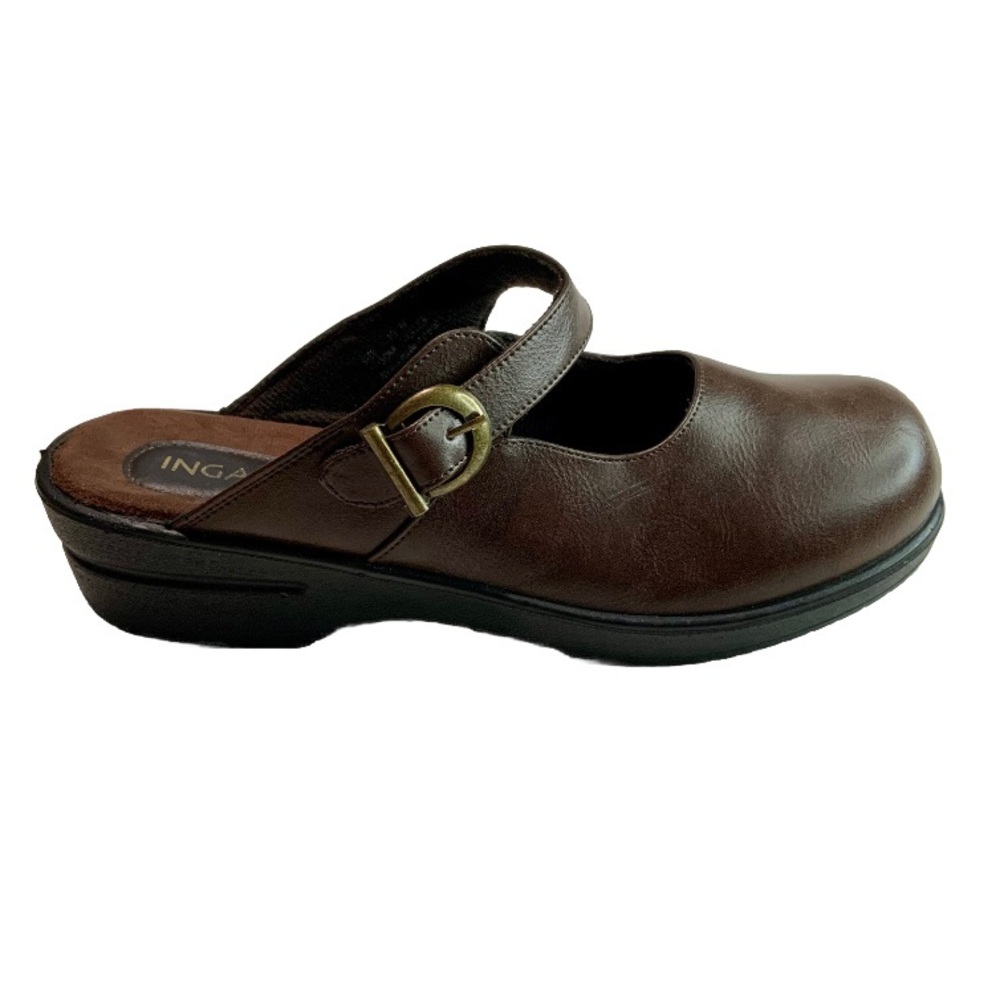 INGARÒ Chocolate Brown “Skyler 19” Women’s Slip On Clogs Mules Size: 10 M